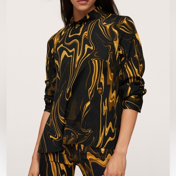 Mango Marble-print blouse - Picture 3 of 6